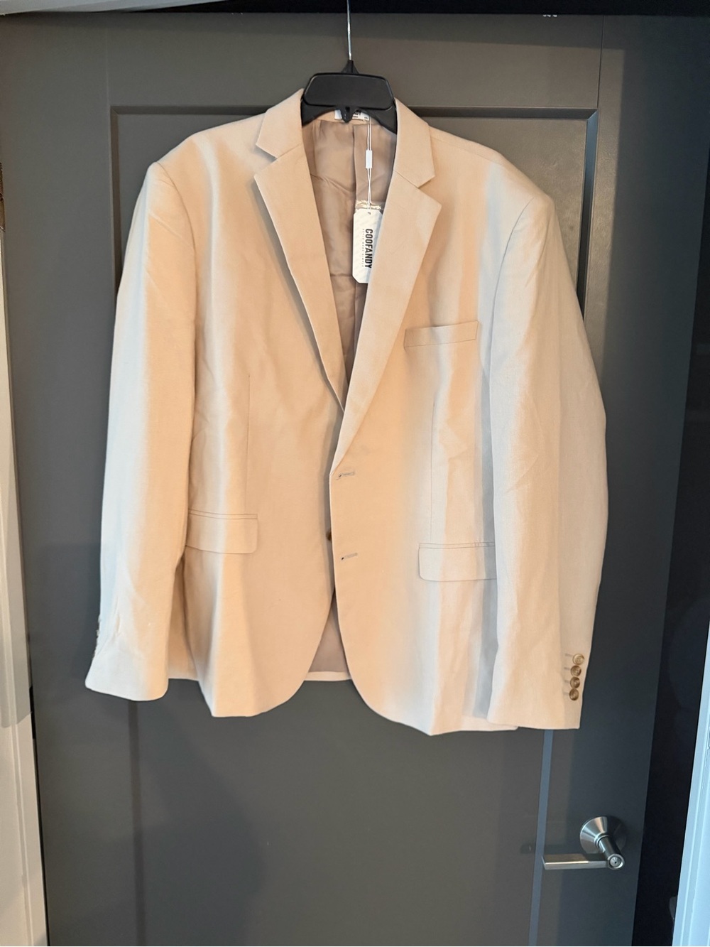 NWT Coofandy Men's Beige Blazer - Classic Tailored Suit Jacket size XXL